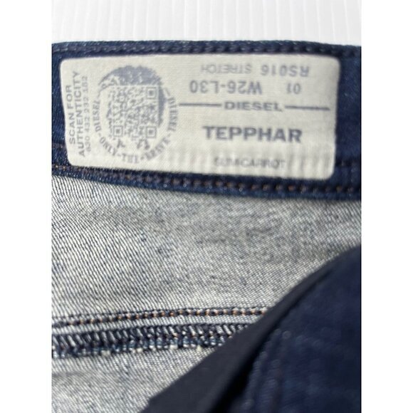 Diesel Men Size 26 Tepphar Slim Carrot Jeans $278 RS016 Blue W26 L30 $218 - Picture 8 of 15